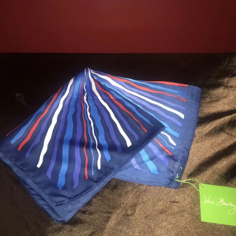 New Vera Bradley Neckerchief in Cobalt Stripe